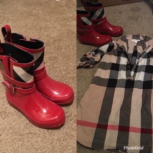 Girls Burberry Dress and Boots